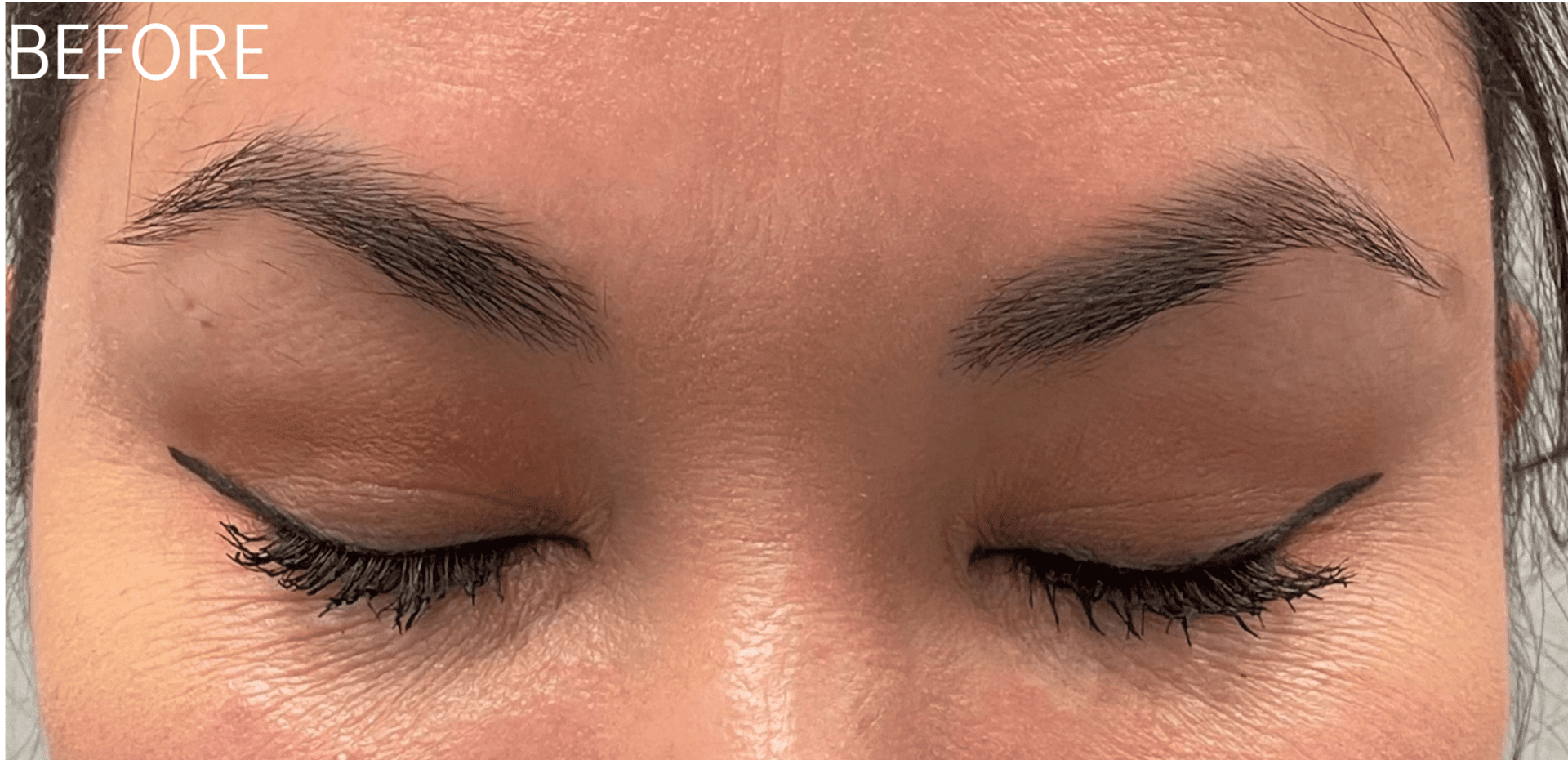 Brow Lamination Before - Spa Services and Spa Treatment in Birmingham | Spa Cahaba